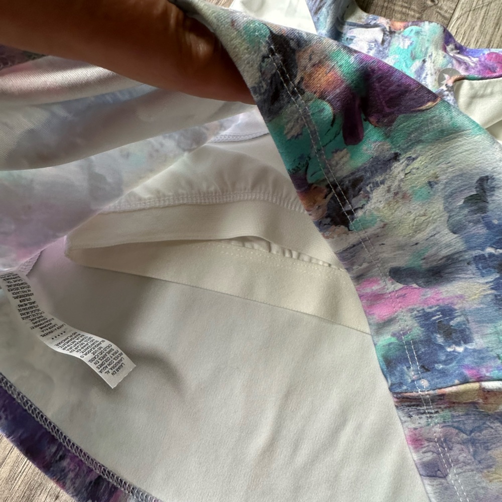 NWT RBX Printed Longline Sports Bra with Inner Shelf in Purple Blue Size Medium - Picture 5 of 5